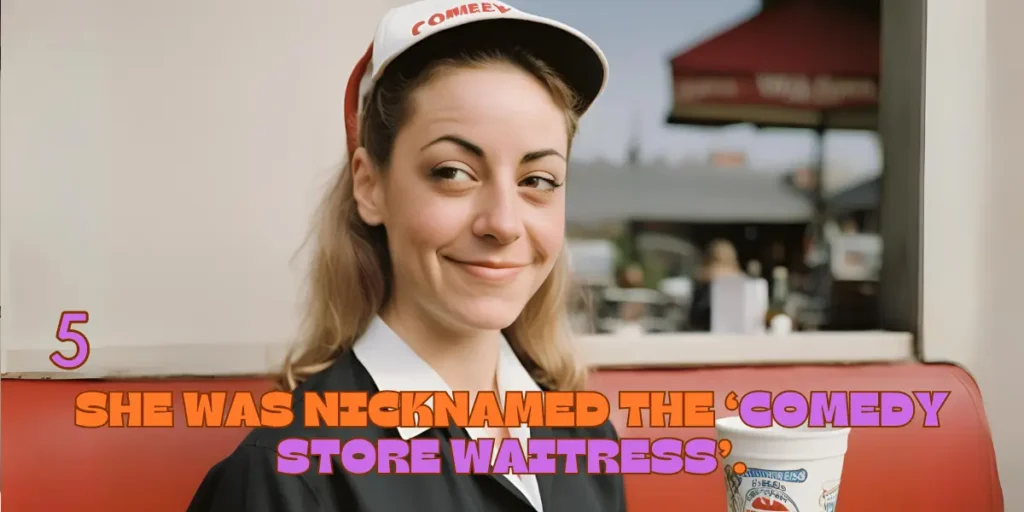 An image depicting Melissa Womer, often referred to as the 'Comedy Store Waitress', generated by AI.